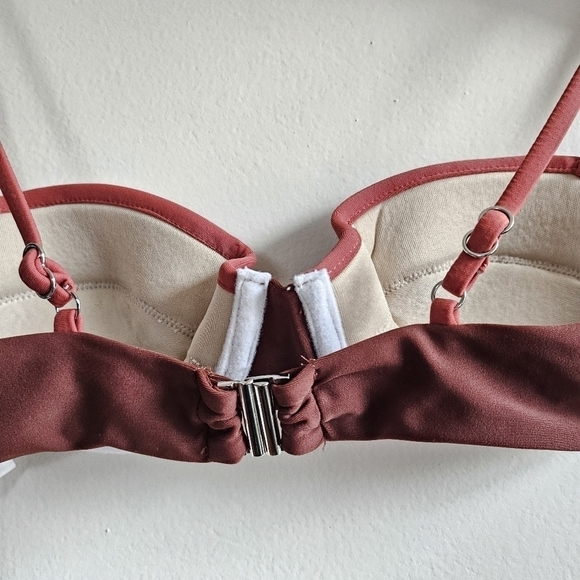 New Veronica Beard Dyer Underwire Colorblock Rose/Brown Bikini Top NWT Small - Picture 8 of 10